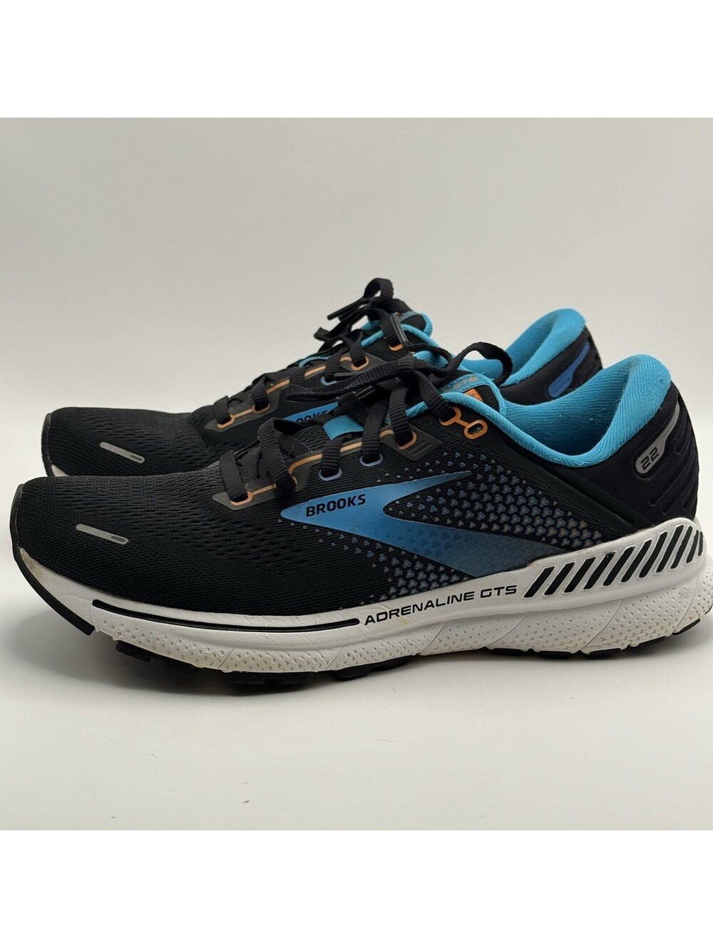Brooks Adrenaline GTS 22 Mens Running Shoes Black Blue Orange Size 8